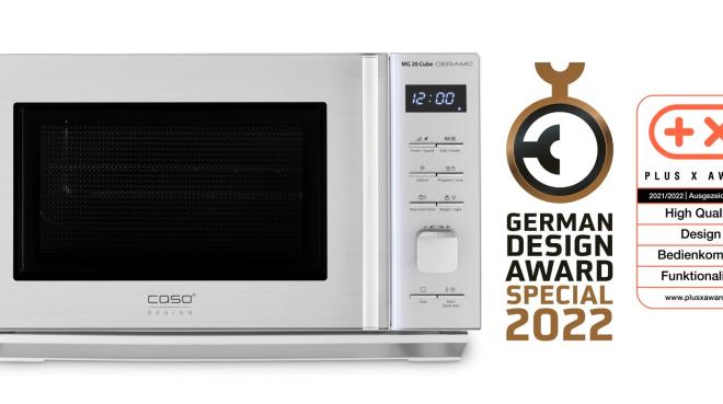 Mikrowellen-Serie Cube, ausgezeichnet mit German Design Award und Plus X Award - Bild: Caso Design