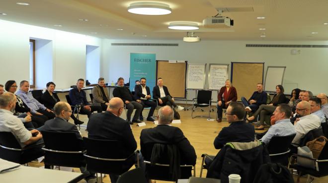 Workshop mit Vertriebsleiter Tuncer Köken und Geschäftsführer Udo Knauf (Mitte), Foto: telering
