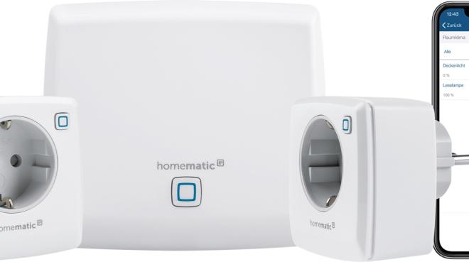 Homematic IP Starter Set Licht mit Smartphone, Foto: eQ-3