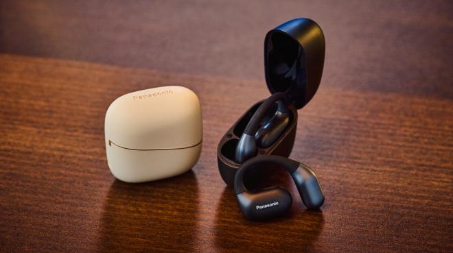 Panasonic Open-Ear-Kopfhörer RB-F10 in Beige und Schwarz